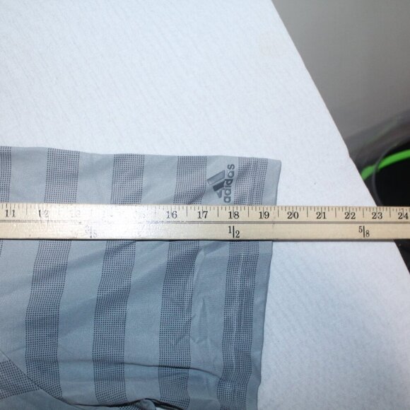 Adidas Men Gray Polo Shirt Striped Golf Casual Size 2XL - Picture 5 of 7